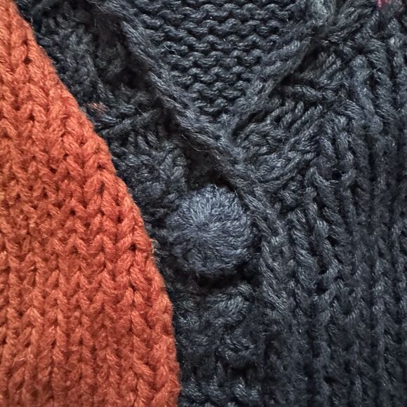 Vintage 90s Christina Handknit Cardigan Sweater Size S Thanksgiving Fall Cottage - Picture 7 of 12